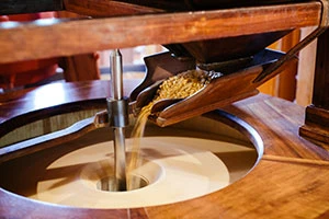 Corn mill being ground